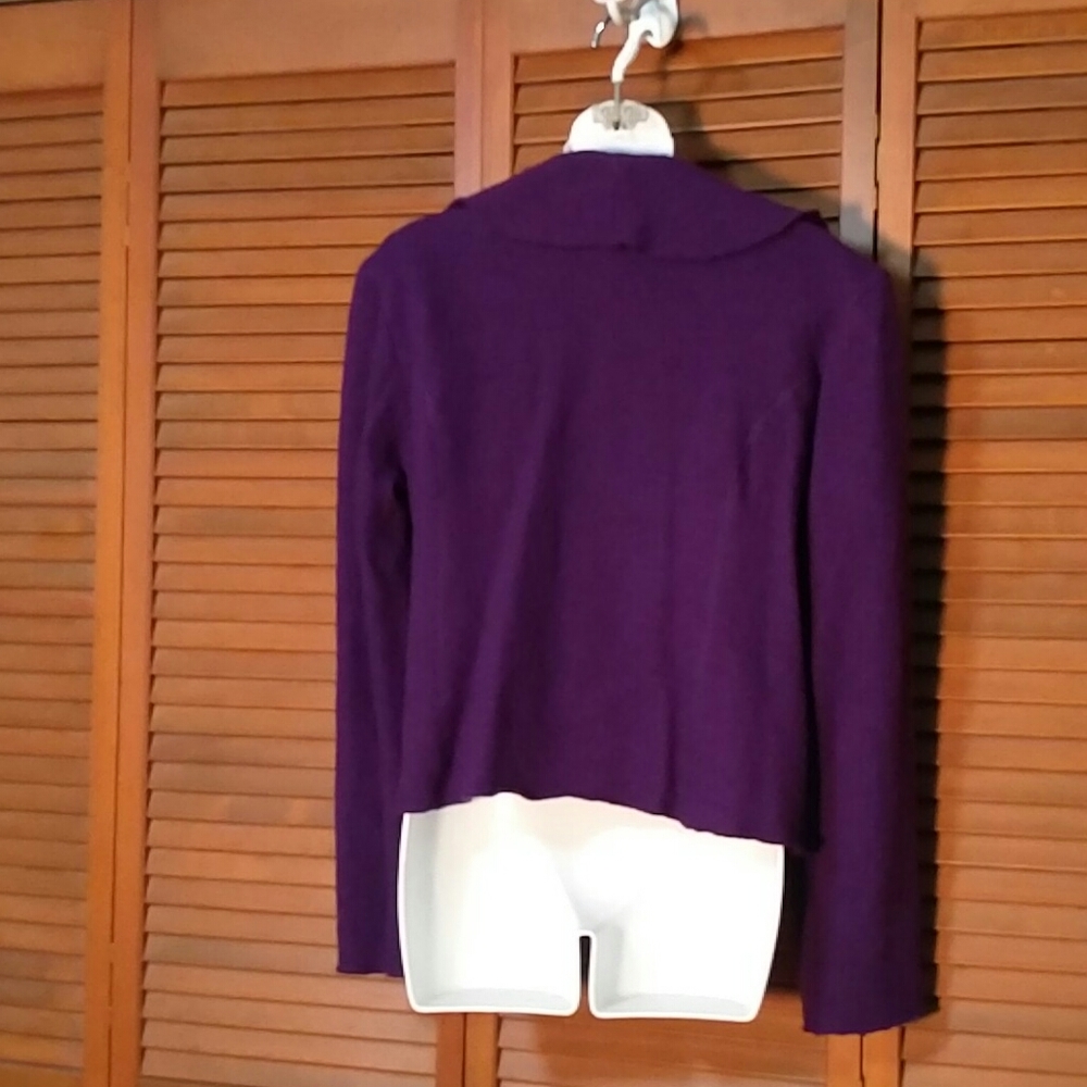 Wool Violet Ruffled Sweater Jacket - image 2